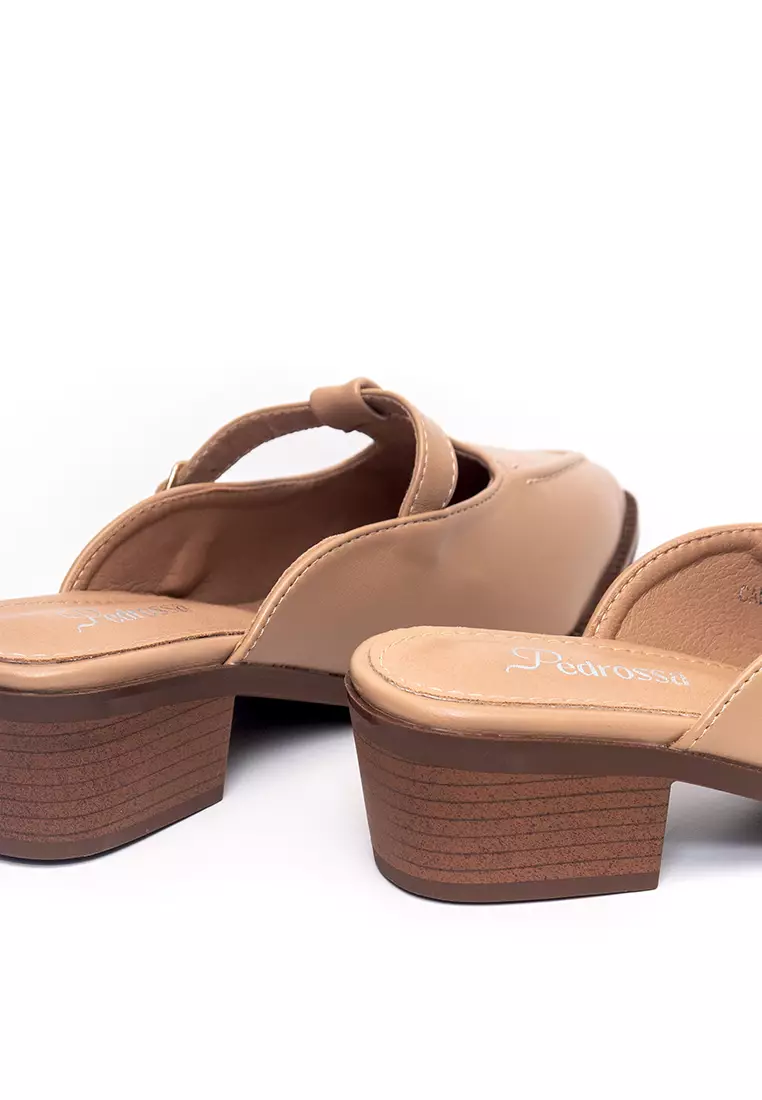 Calista Heels Mules in Apricot