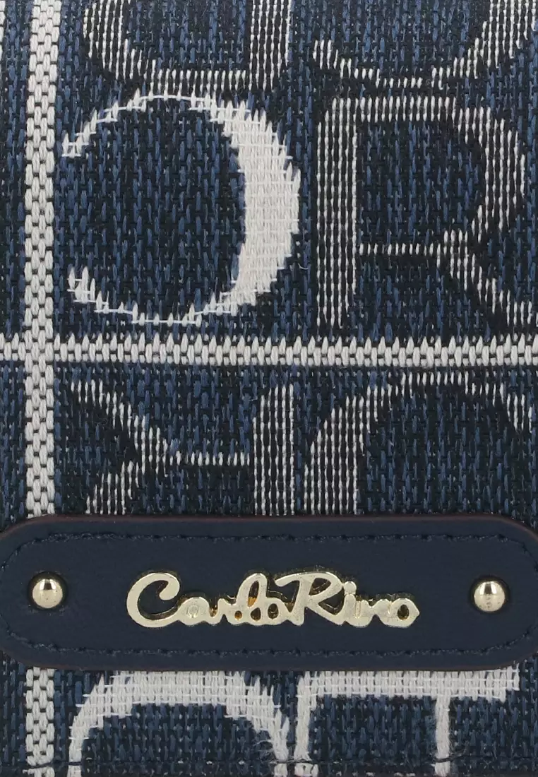 Dark Blue Carlo GEO Jacquard 2-fold Short Wallet