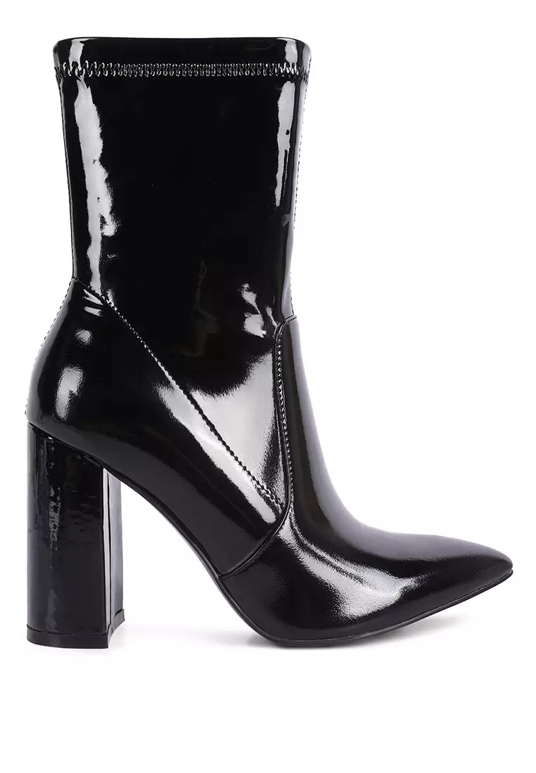 Discount on London Rag  shoes - SKU: Black Block Heel Stiletto Ankle Boot