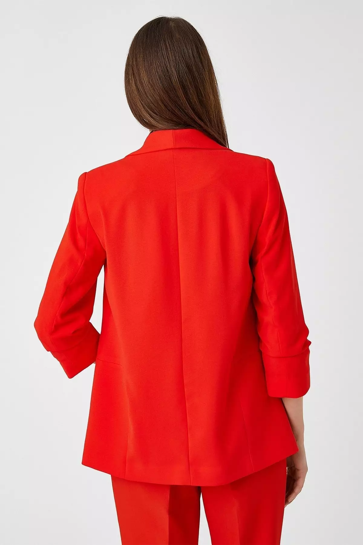 Red long 2025 blazer jacket