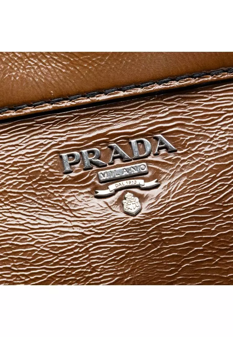 Pre-Loved Prada Sfumato Vernice Naplak Frame Satchel