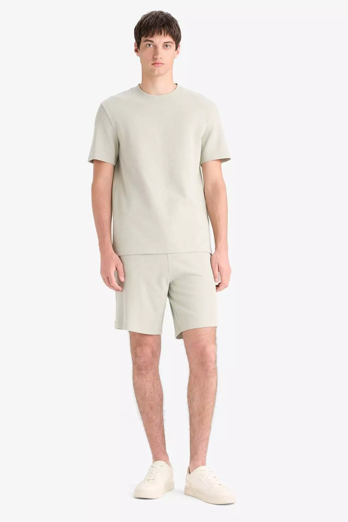 Regular Fit Textured Waist Lace-Up Shorts E2588Ax25Sm