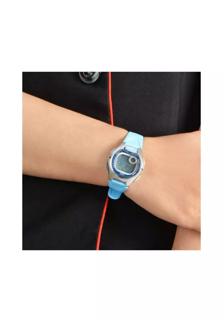 Kid's Digital Watch LW-200-2BV Blue Resin Band Kids Watch