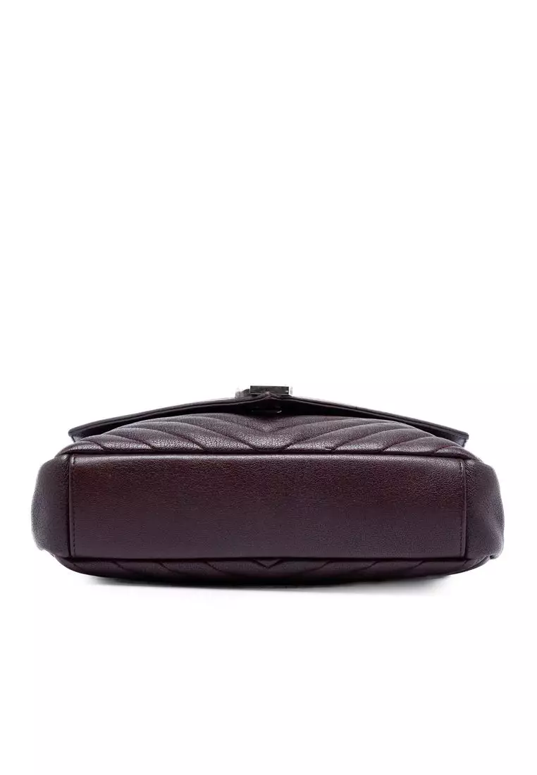 Pre-Loved Saint Laurent Medium Chevron Sheepskin Monogram College Satchel