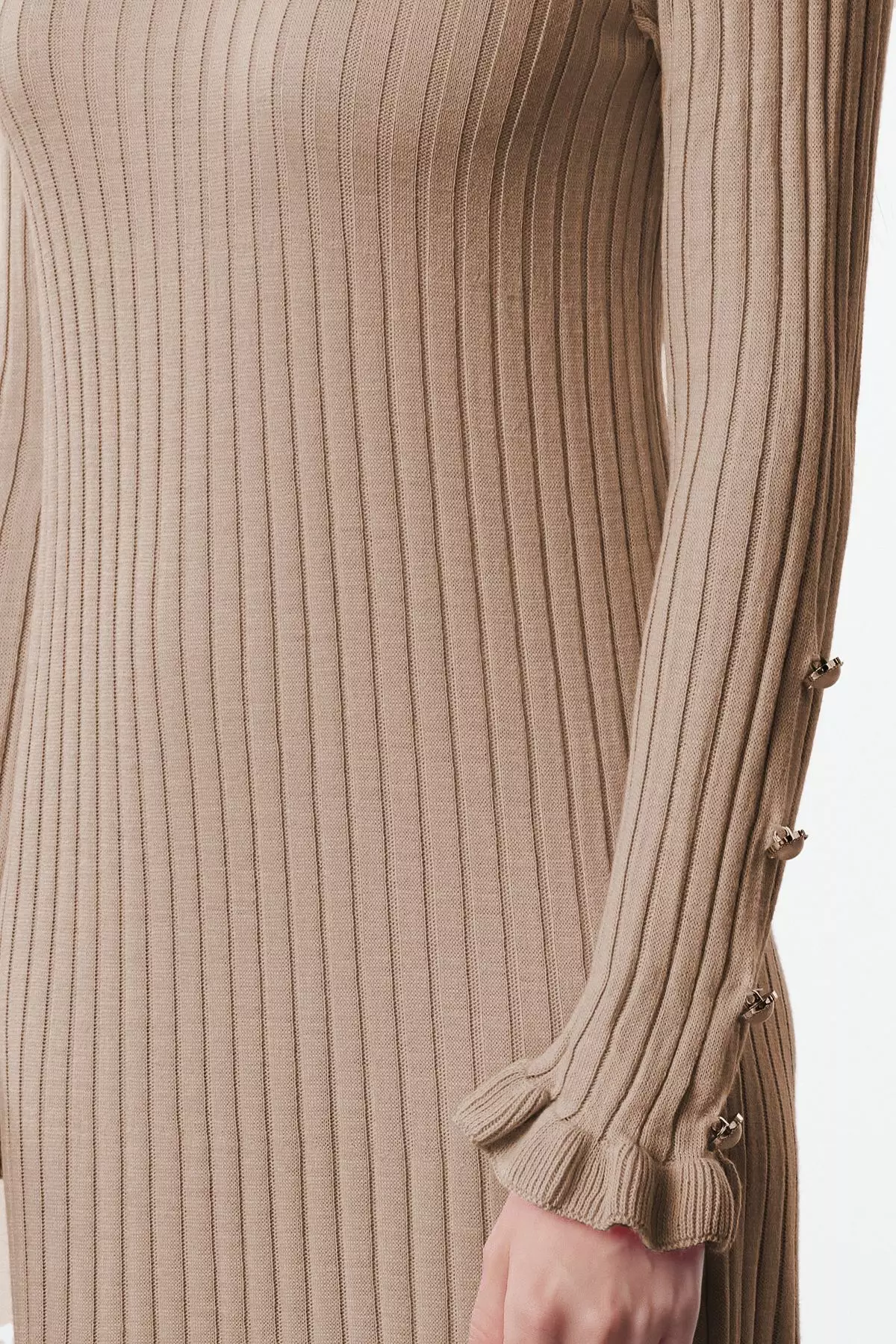 Straight Frill Hem Knitted Dress