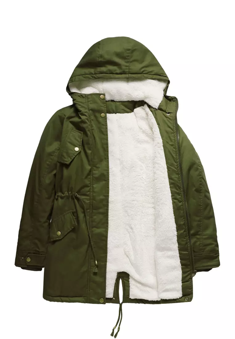Fleece-lined Hooded Cotton Coat AD-D337