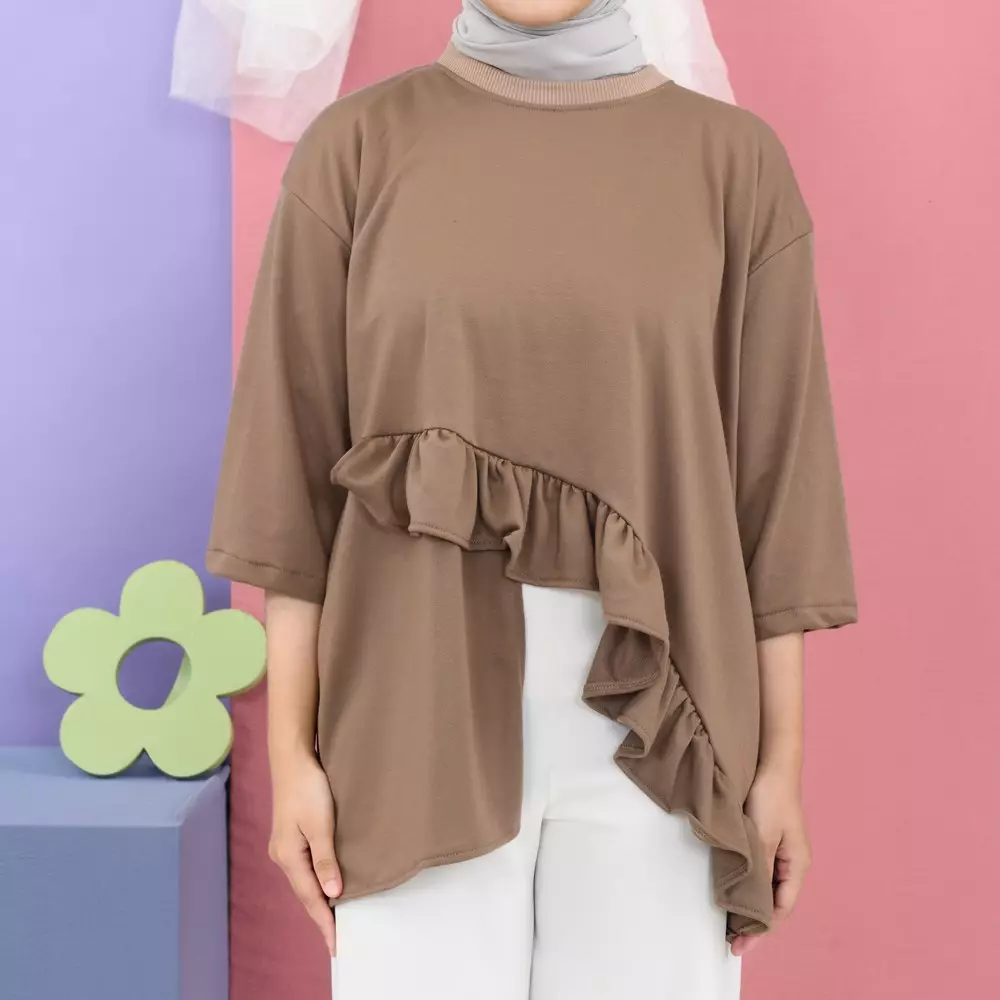 Tasya Oversize Tops - Soft Mahogany M19505 R39S2