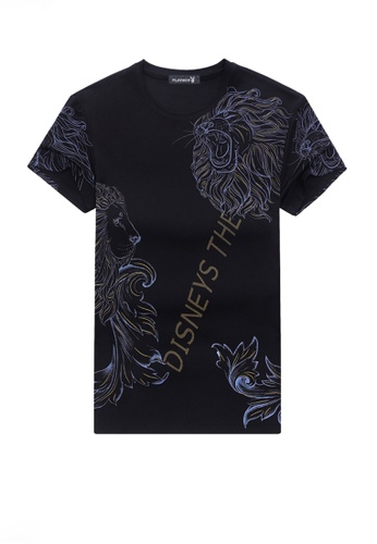 Twenty Eight Shoes black VANSA Fashion Beast Print Short-sleeved T-shirt VCM-TAH006 EF9D3AAB58B739GS_1