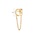 Glamorousky white 925 Sterling Silver Plated Gold Fashion Simple Moon Tassel Single Stud Earring with Cubic Zirconia D4E89ACCDCE592GS_2