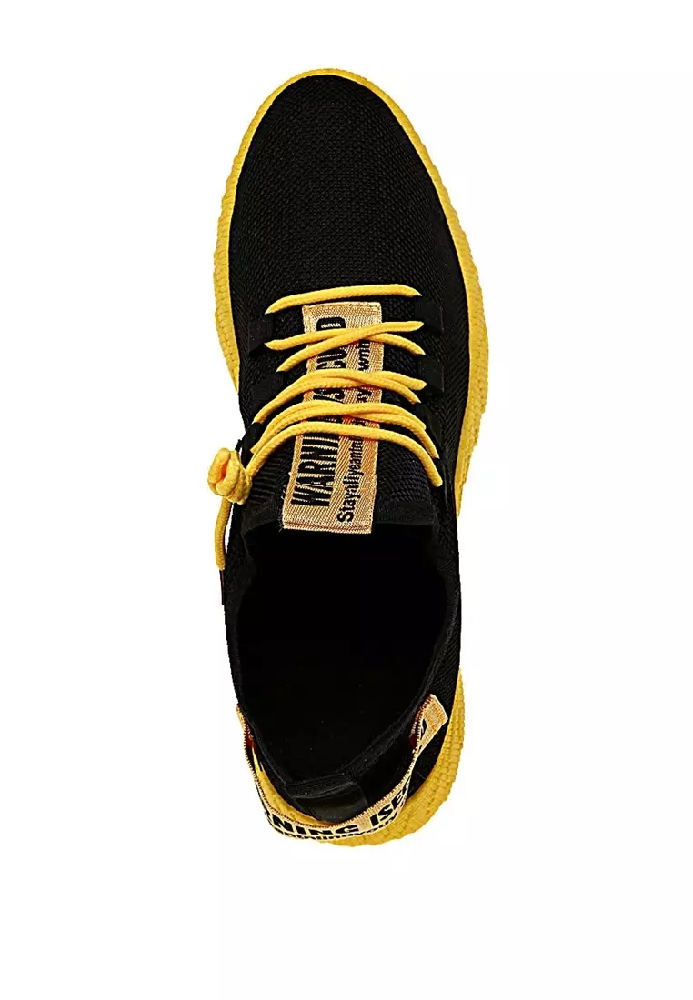 Chayton Sepatu Olahraga Pria Sneakers Warning Two Tone Casual Sport Shoes Material Fabric ORIGINAL - Black yellow