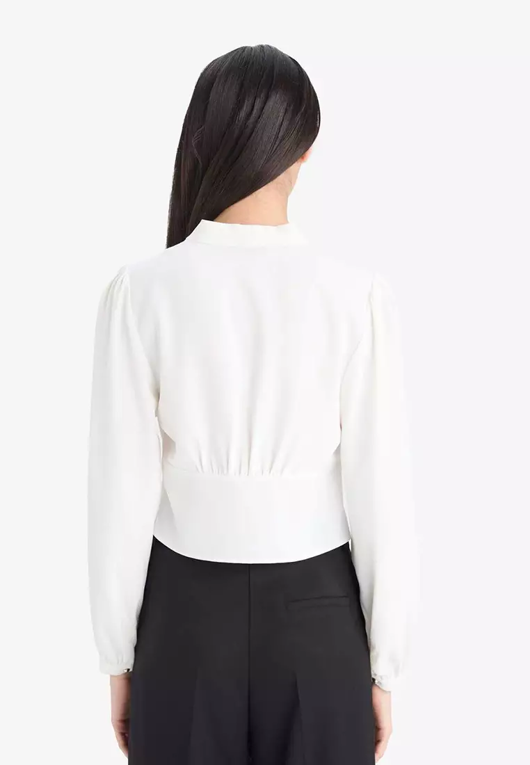 V Neck Crepe Blouse