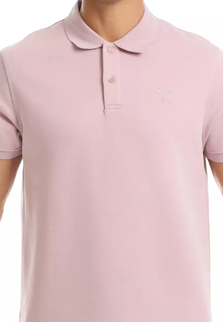 Forest Mens Stretchable Cotton Slim Fit Polo Tee - 23961-72LightPurple