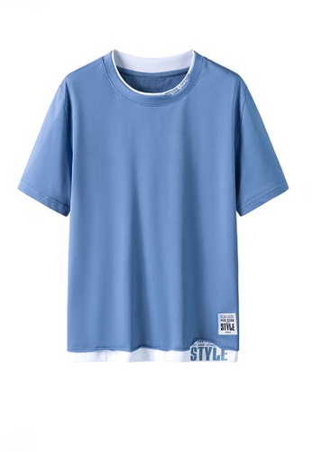 Twenty Eight Shoes blue VANSA Fashion Short Sleeve Tee Shirt VCM-T2170 E67FCAAEEDD56AGS_1