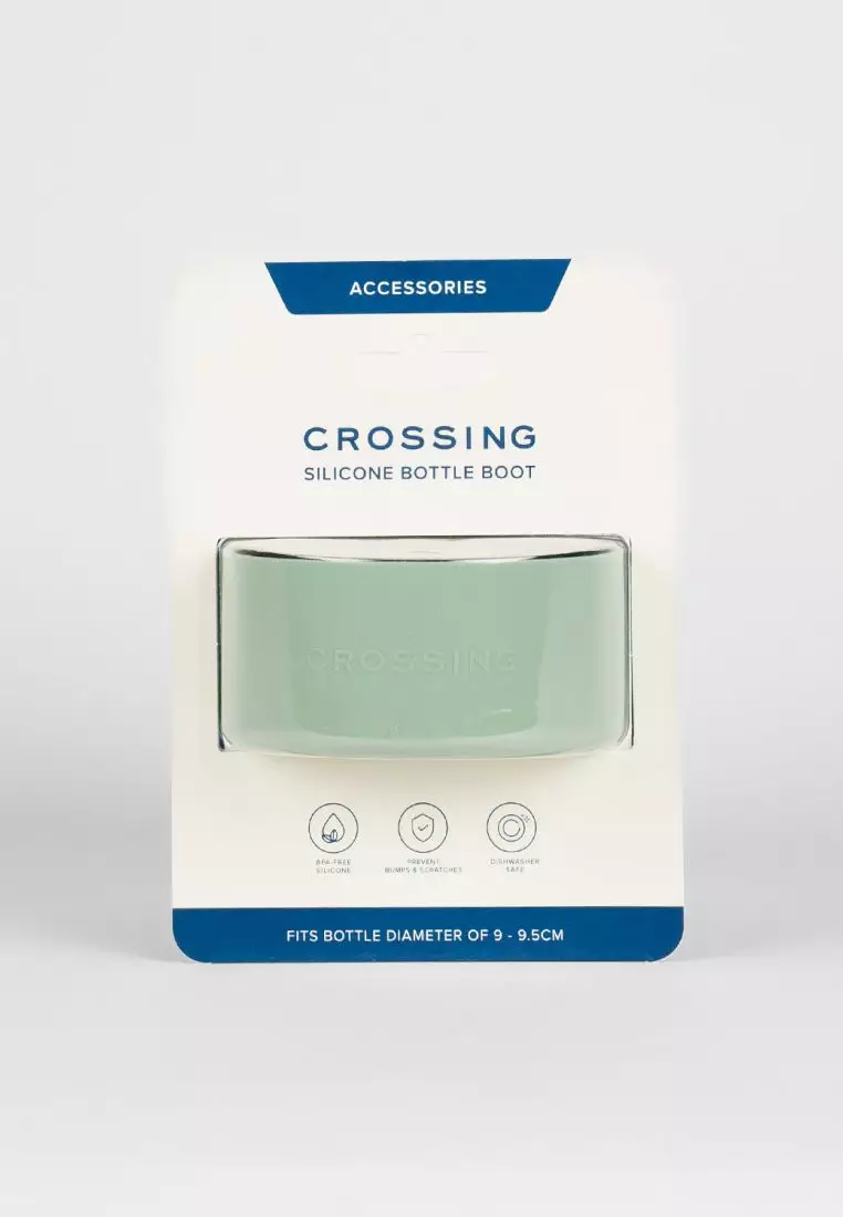Crossing Silicone Water Bottle Boot - Fits Diameter 9-9.5cm (1100ml) Blistered Pack - Sage Green