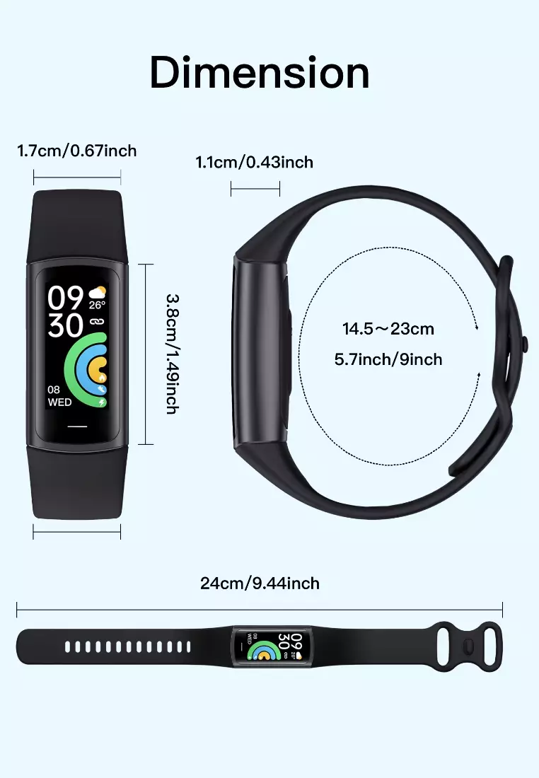 Unisex IOS/Android Fitness Watch - IP67 Waterproof - Silver/White