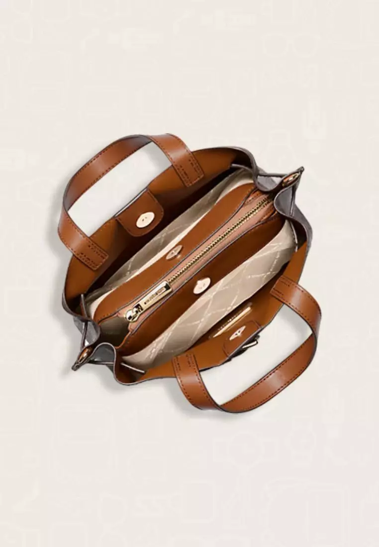 Michael Kors Emilia Small Logo Satchel Brown