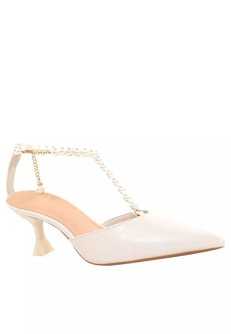 Discount on Twenty Eight Shoes  shoes - SKU: Ankle Pearl Strap Mid Heel Sandals  Ylt999-5
