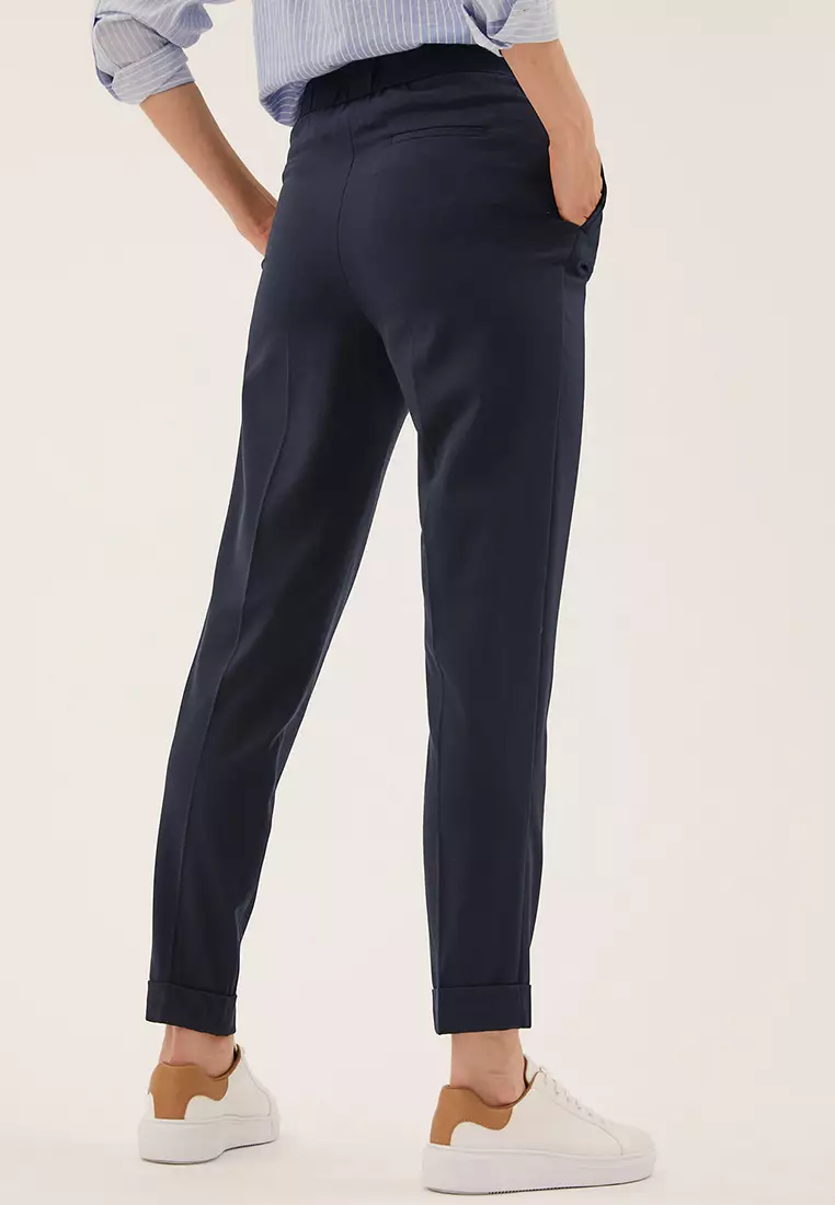 Jual Marks Spencer Drawstring Tapered Ankle Grazer Trousers Original 2024 ZALORA Indonesia