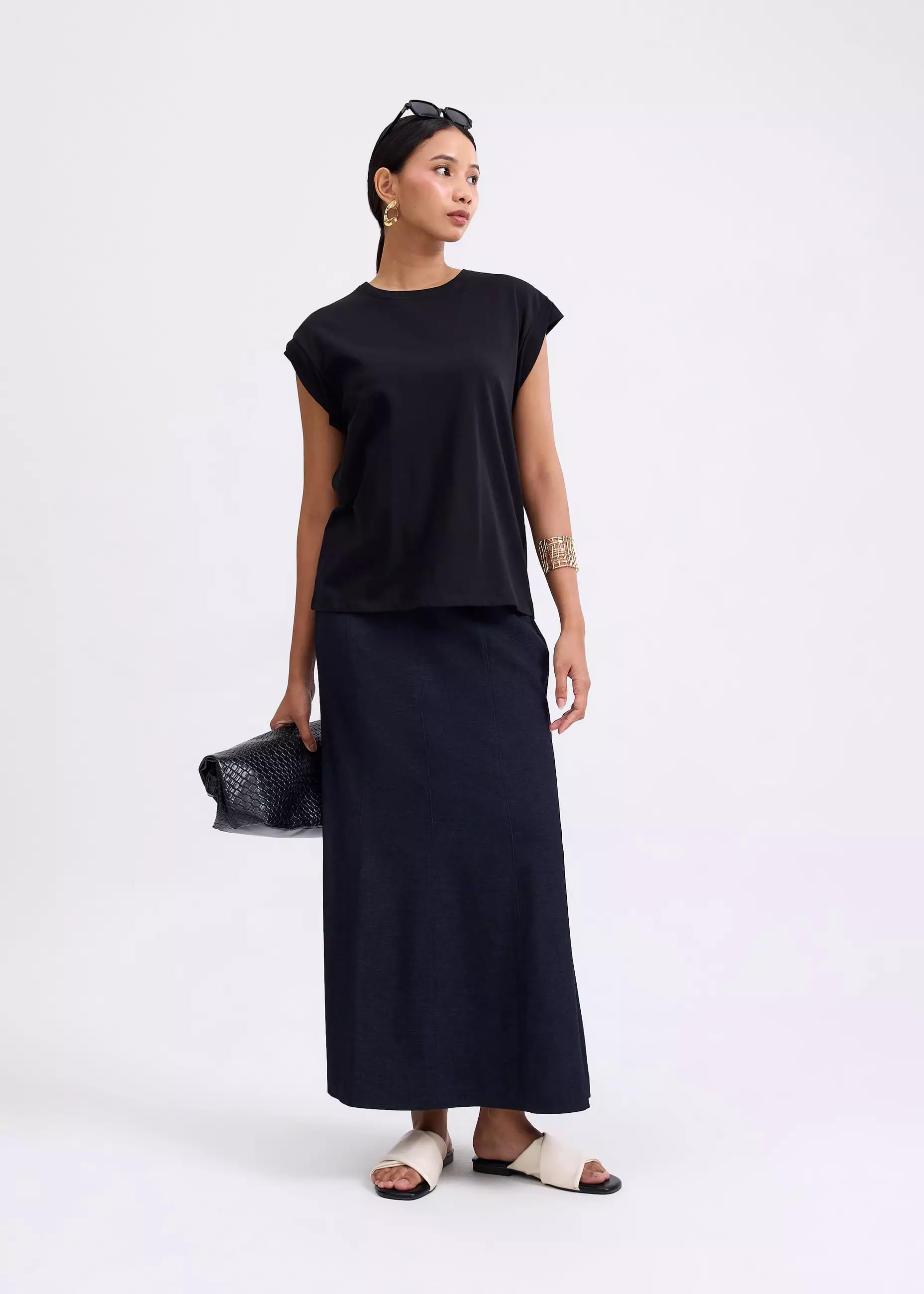 Atasan Wanita - Gia Relaxed Jersey Muscle Tee