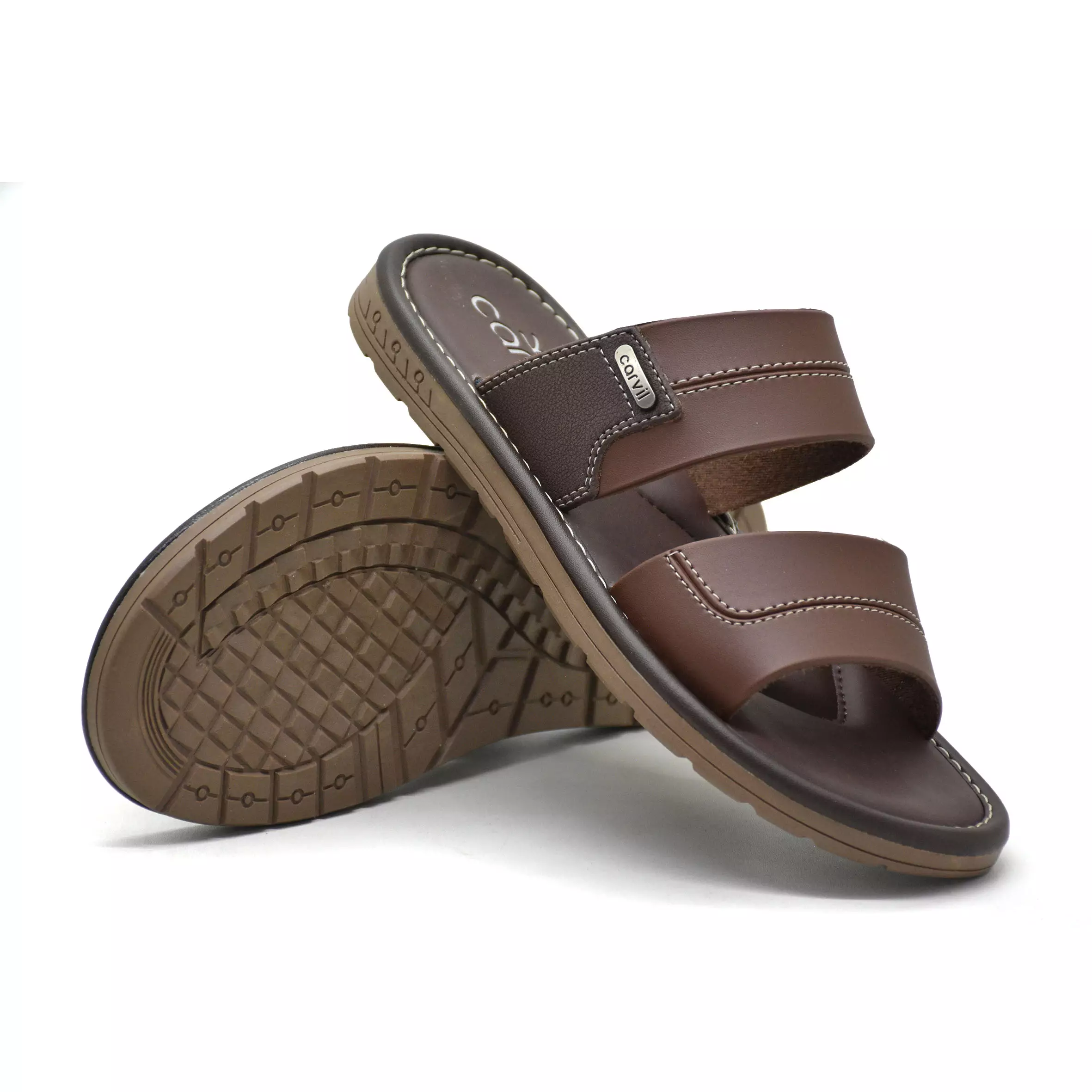 Carvil Sandal Pria Torino-02 M Dark Brown