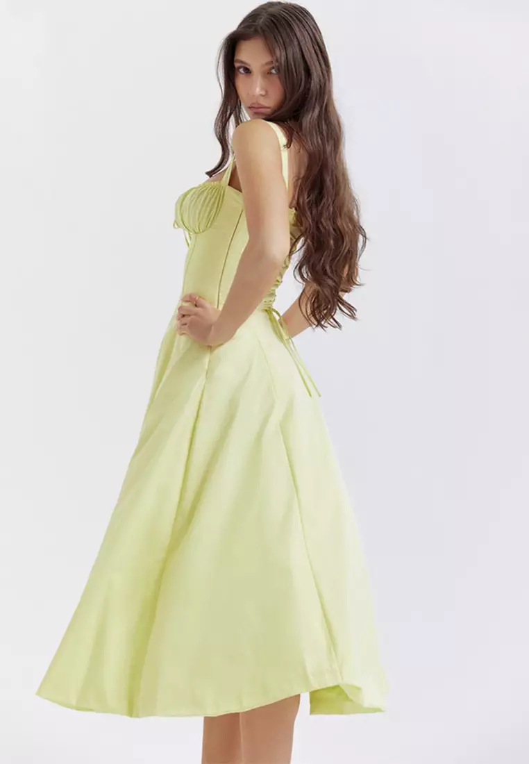 Backless Slim Suspender Slit Dress LBH-D1313