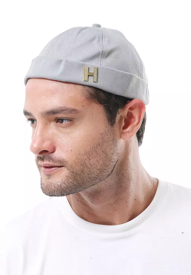 Kai Topi Peci Miki Hat Polos Pria Wanita Uniqe Design Material Cotton ORIGINAL - Light Gray