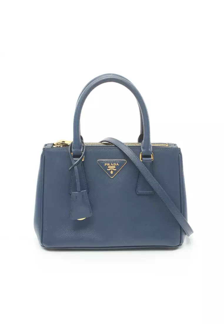 Prada blue leather bag hotsell
