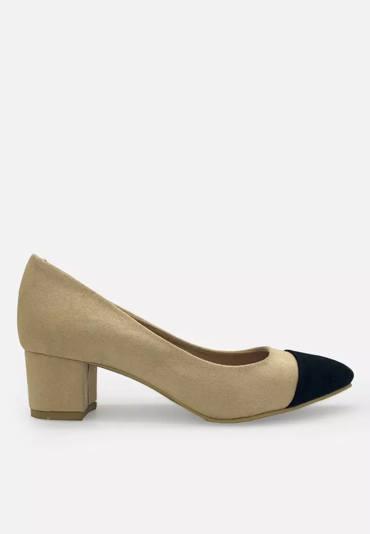 Kate Toe Cap Pumps Shoes Block Heels