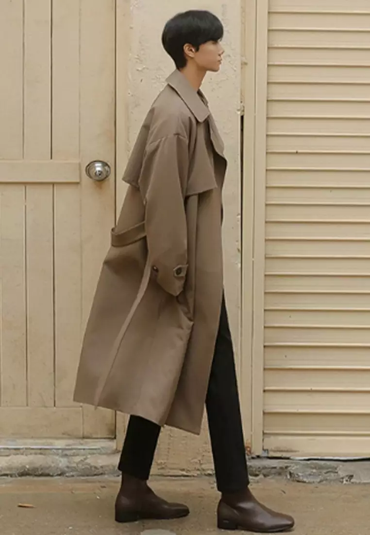 Mens half length hot sale trench coat