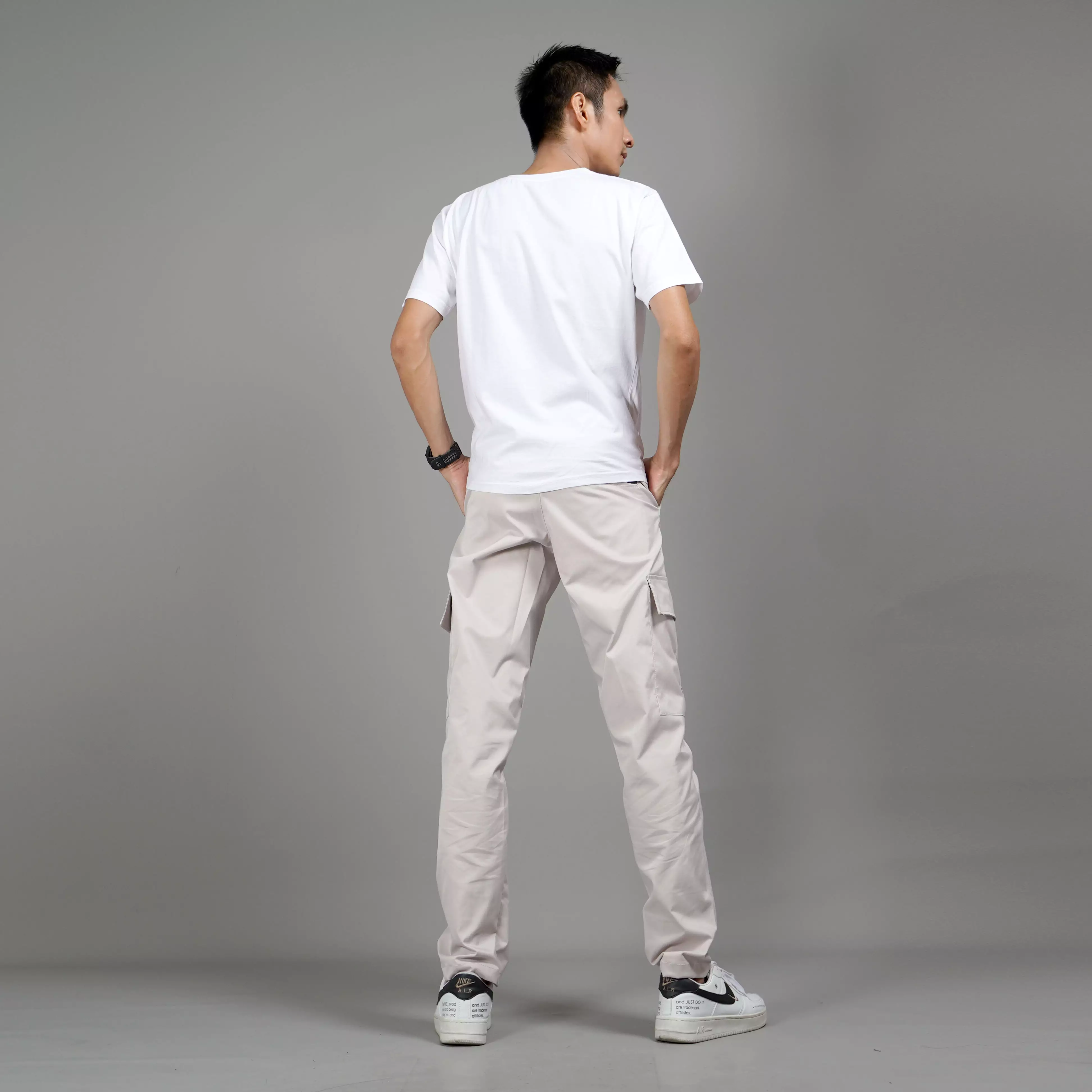  RAYMOND Celana Taktikal Celana Kargo Pria Cargo Pants Pria - Krem