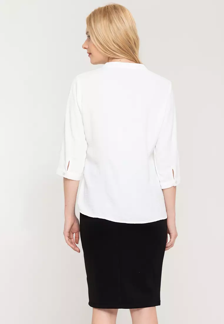 Lennox Mandarin Collar 3/4 Sleeve Top
