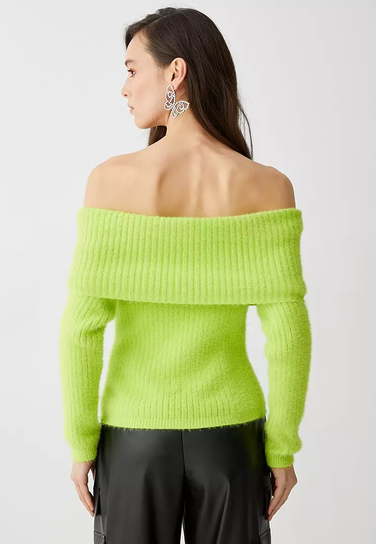 Off Shoulder Soft Texture Sweater