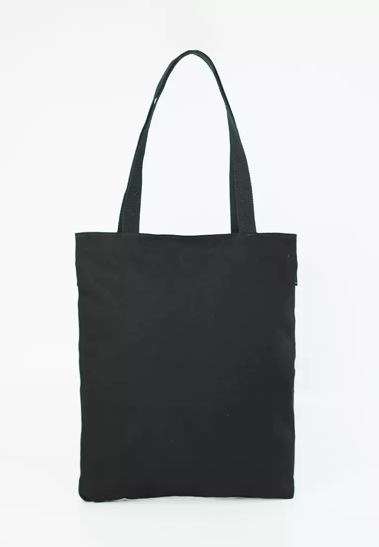 Tote Bag Wanita Bahan Kanvas Penutup Resleting Lena Series Line