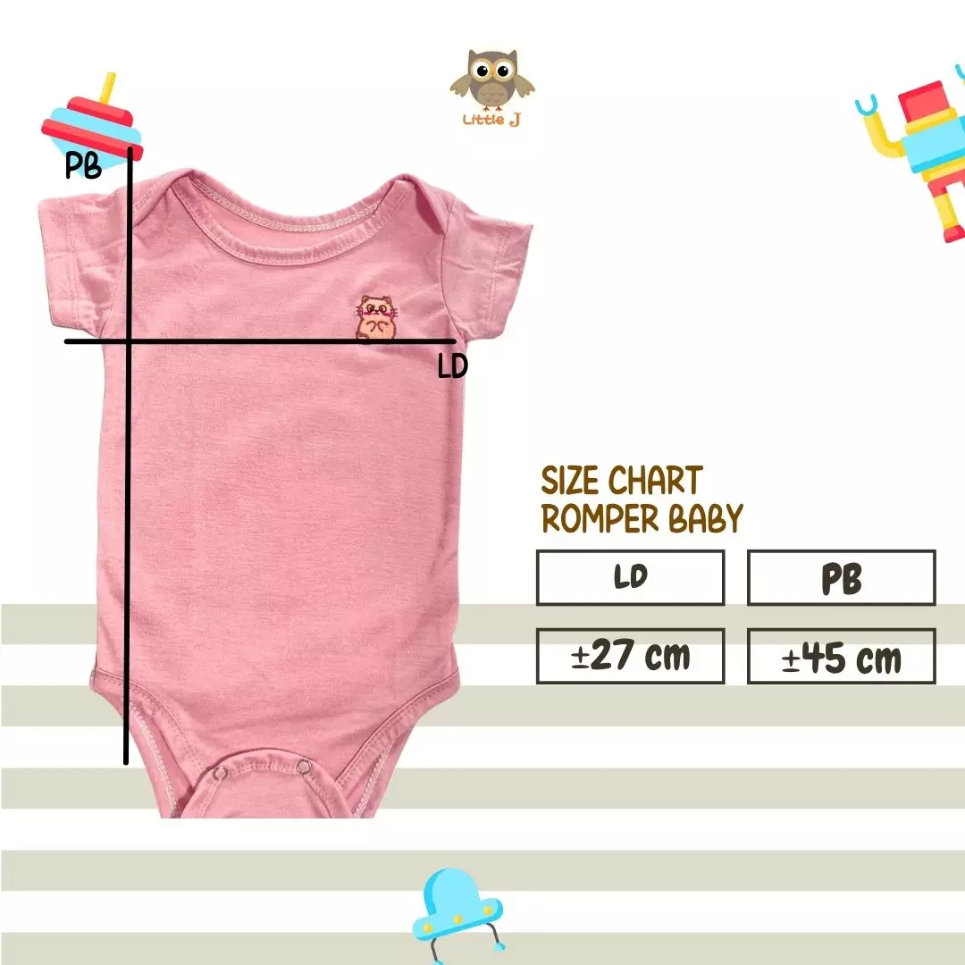 Little J Basic Onesie Baby - Baby Bodysuit - Romper Pack Bayi (Gift Pack) - 4 pc