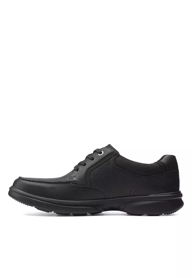 Mens Bradley Vibe Formal Shoes Black Tumbled Leather - Wide Fit