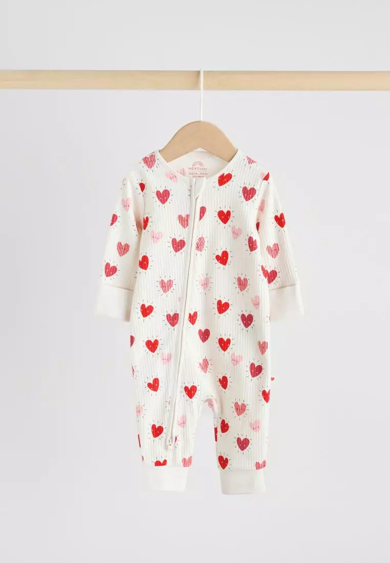 Two Way Zip Baby Sleepsuits 3 Pack