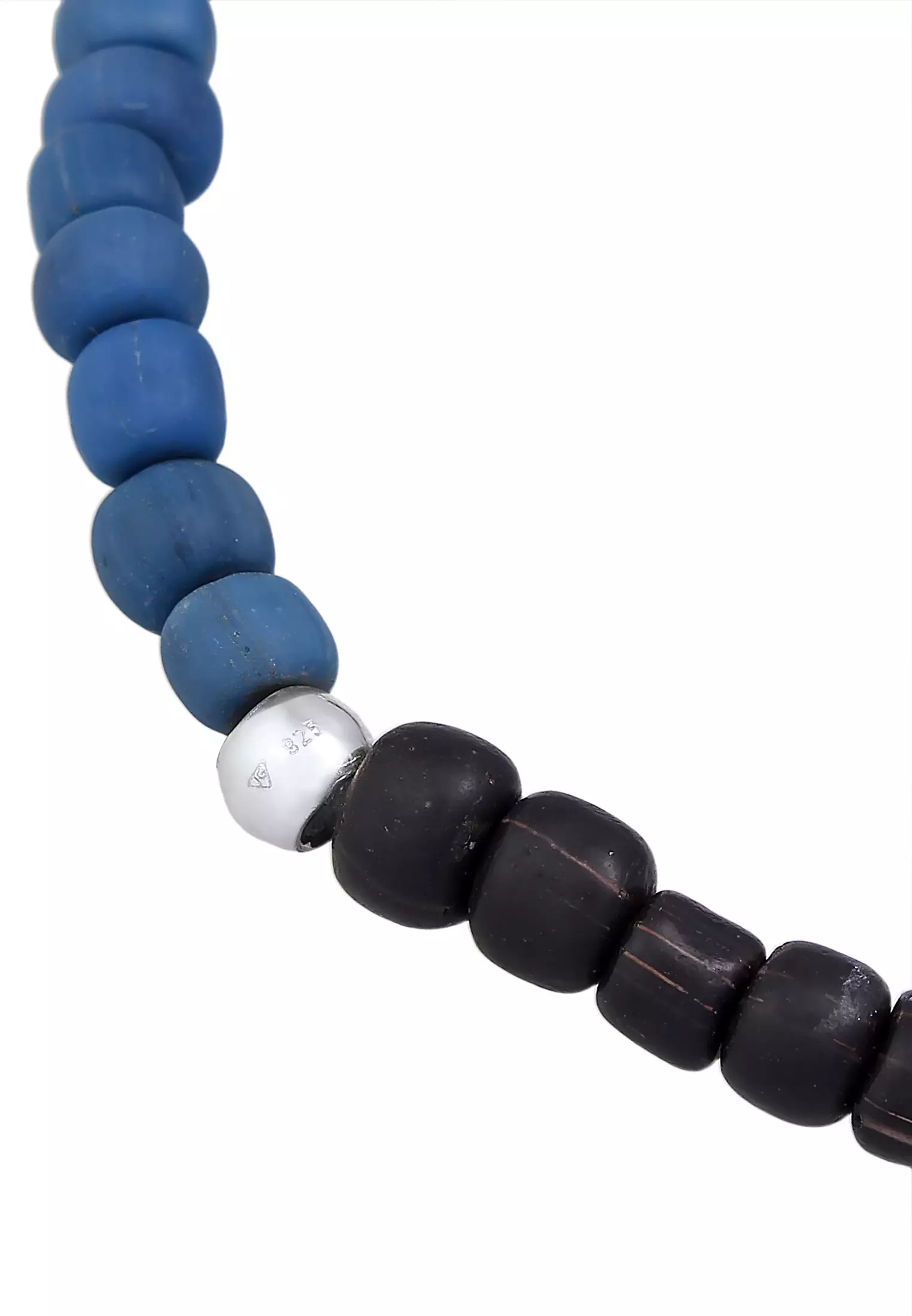 Bracelet Men Vintage Glass Beads Blue