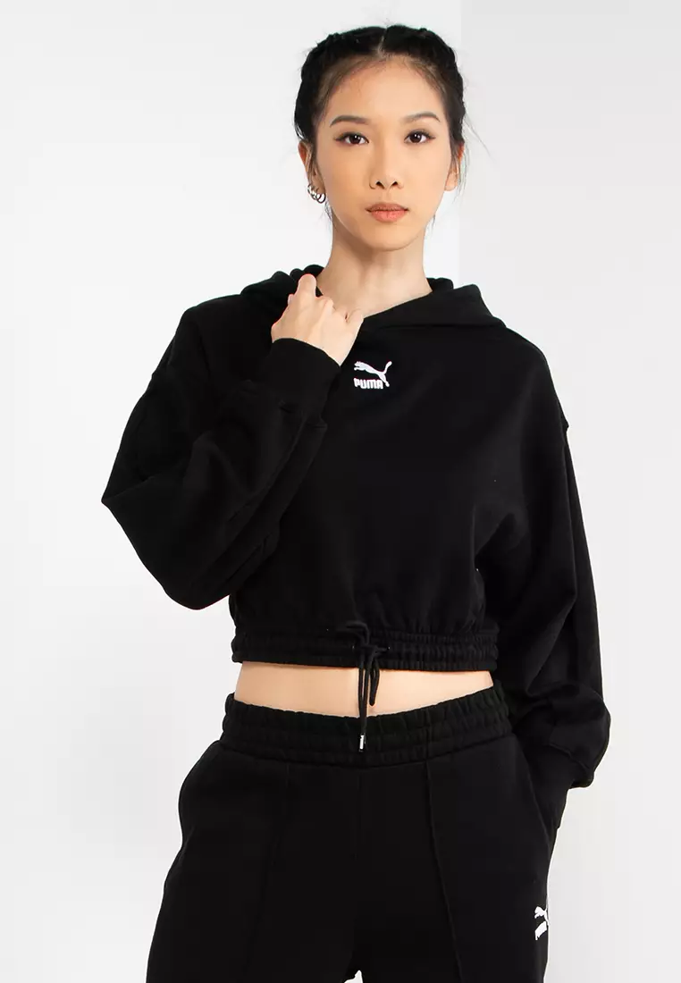 Puma stripe crop sales hoodie