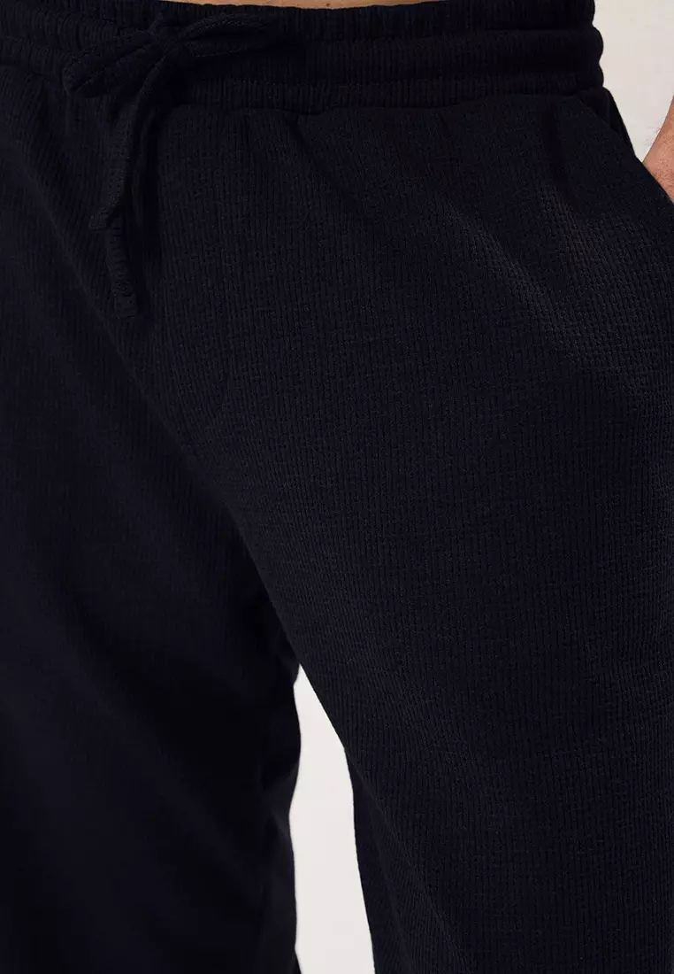Indigo Oversize/Wide Cut Textured Tracksuit Set Tmnss25Em00010
