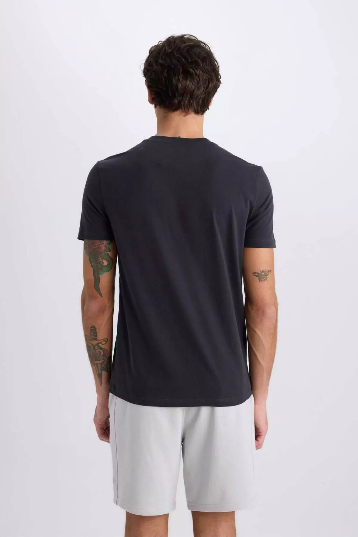 100% Cotton Slim Fit Slim Fit Crew Neck Printed Short Sleeve T-Shirt C2079Ax24Sm