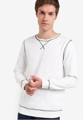 Terry Sweatshirt With Contrast Stitching