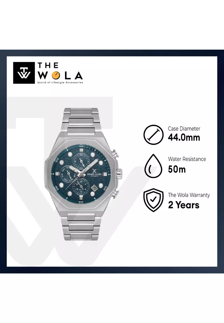 Men Chronograph Silver Stainless Steel Watch DK.1.14217-4