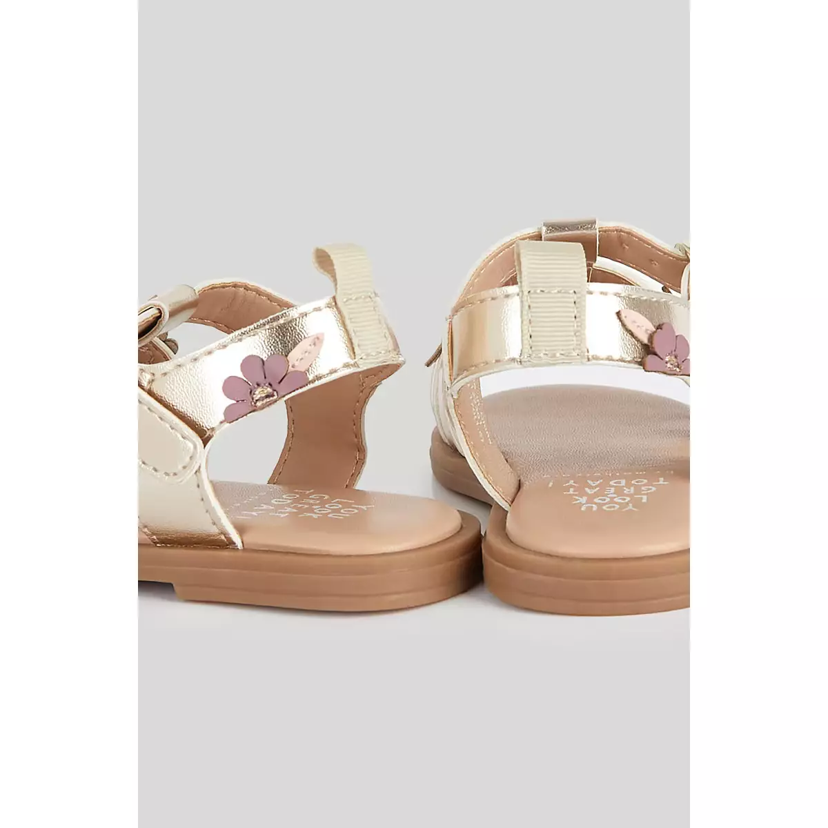 Mothercare Gold Flower Sandals - Sepatu Sandal Anak Perempuan (Multi)