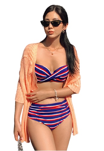 Halo multi (2pcs) Stripe Pattern Bikini Swimsuit 5F5C2USC26EC56GS_1