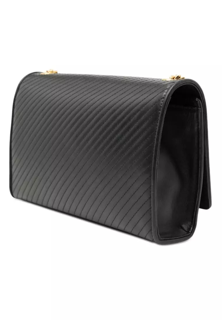 Pre-Loved Saint Laurent Medium Diagonal Quilted Calfskin Monogram Kate Tassel Crossbody
