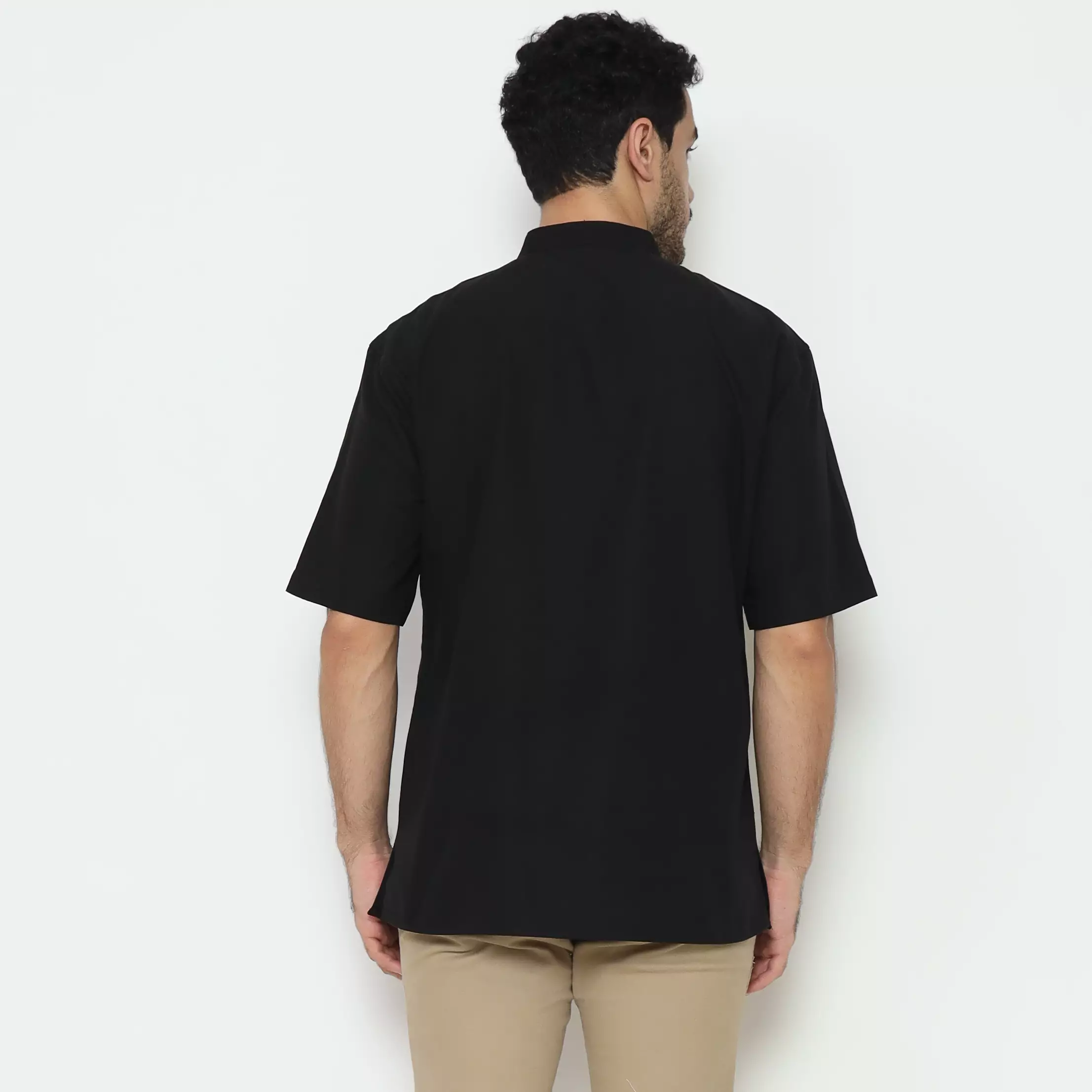 AMK Kemeja Koko Pria Lengan Pendek KK BB 010 S/s Cap 6 Black