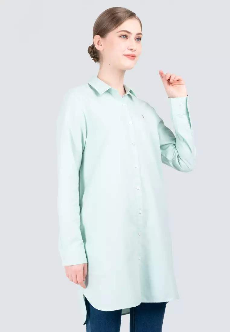 Polo Haus - Women’s Oxford Long Sleeve Shirt Dress WBSDE001