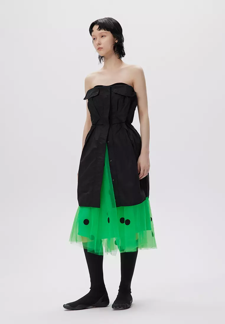 JNBY Women's Polka Dot A-Line Netted Skirt