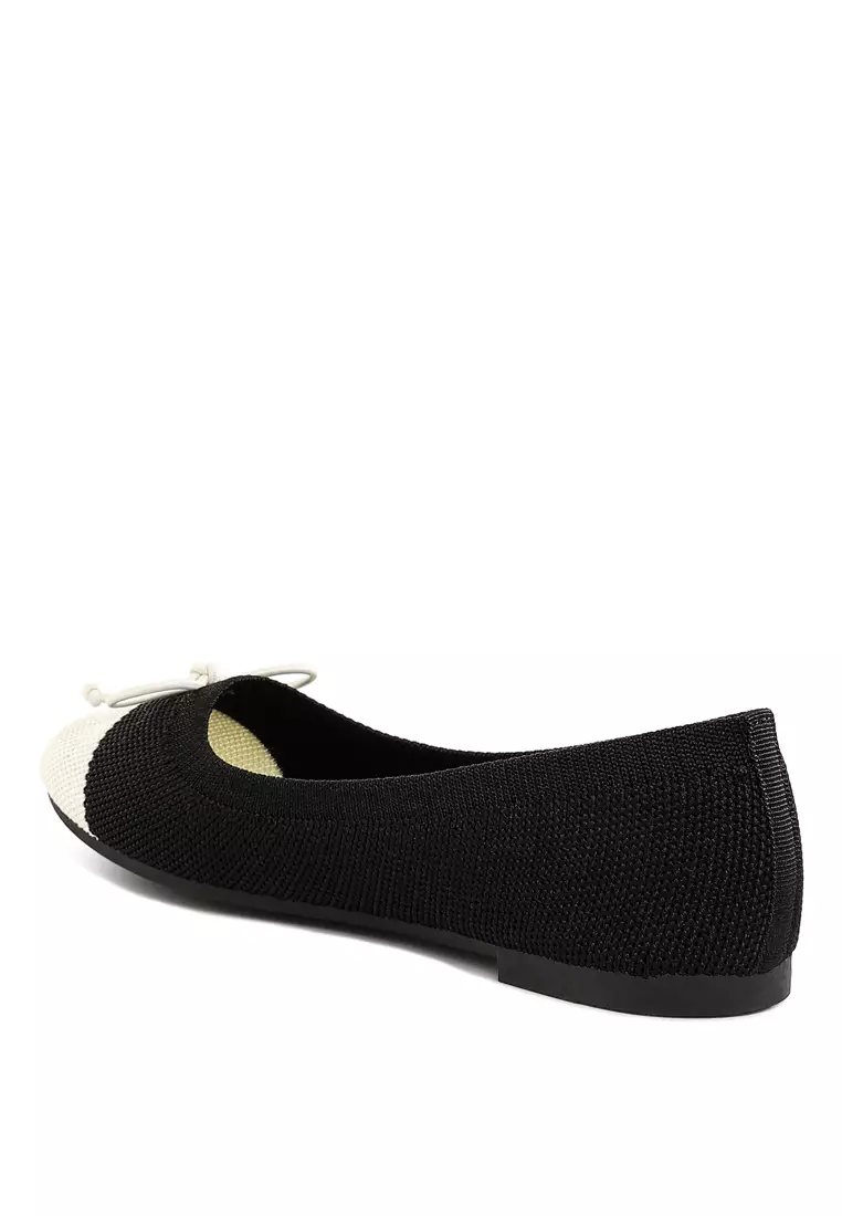 Two Tone Ballerinas in Black/White