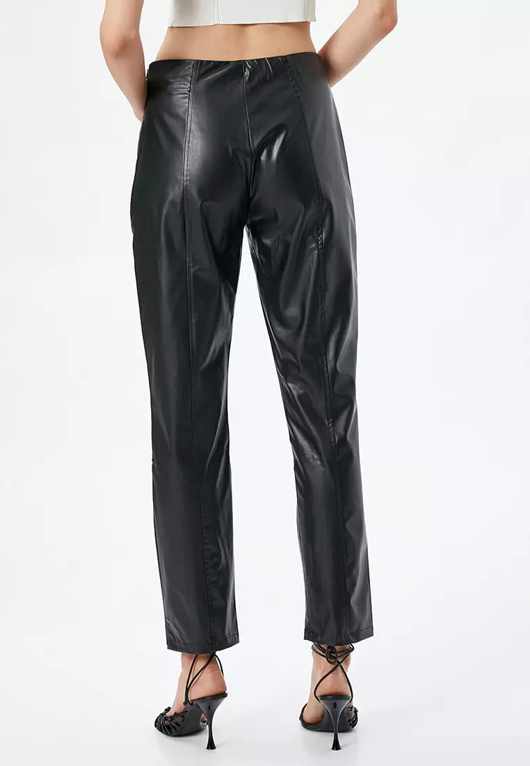 Faux Leather Straight Pants